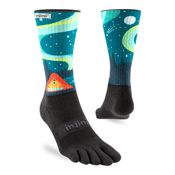 SALE: Injinji Artist Designed Men's Trail Midweight Crew Toesocks