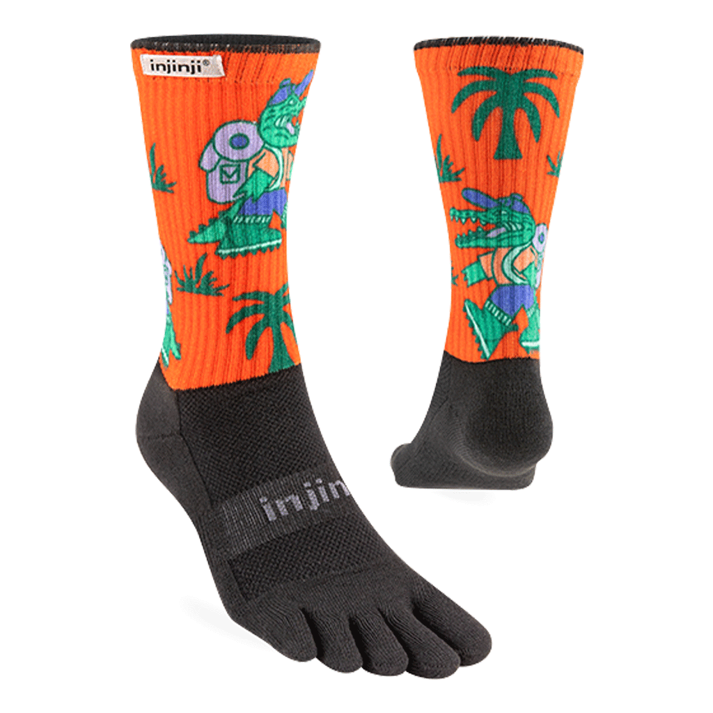 Injinji Artist Designed Men&#39;s Trail Midweight Crew Toesocks