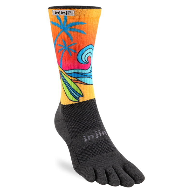 Injinji Artist Designed Men's Trail Midweight Crew Toesocks