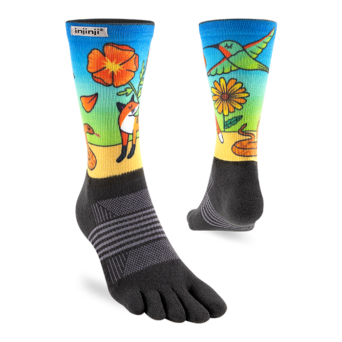 Injinji Artist Designed Women's Trail Crew Toesocks