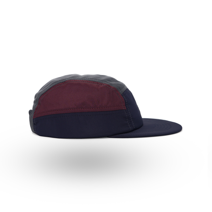 Helios Headwear Ultralight 7 Panel Soft Brim Cap Charcoal Burgundy IPP NZ