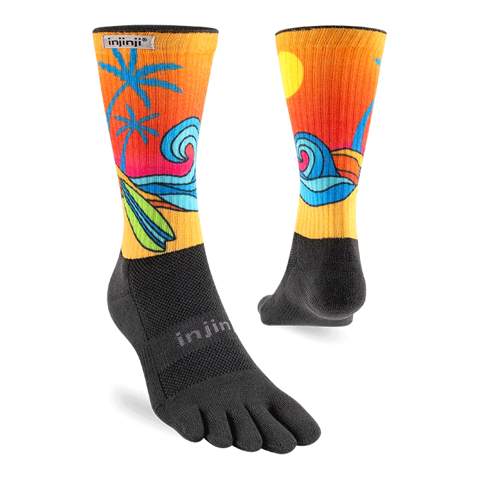 Injinji Artist Designed Men's Trail Midweight Crew Toesocks