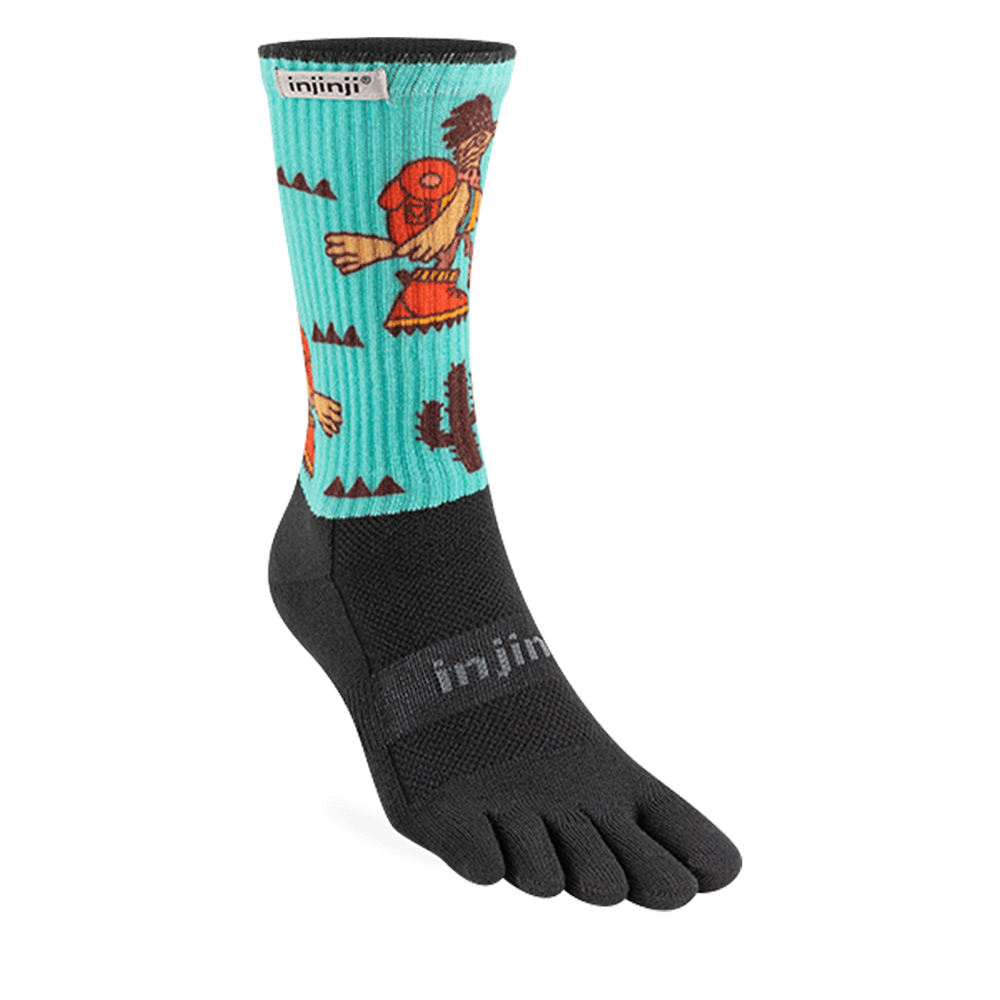 Injinji Artist Designed Men&#39;s Trail Midweight Crew Toesocks