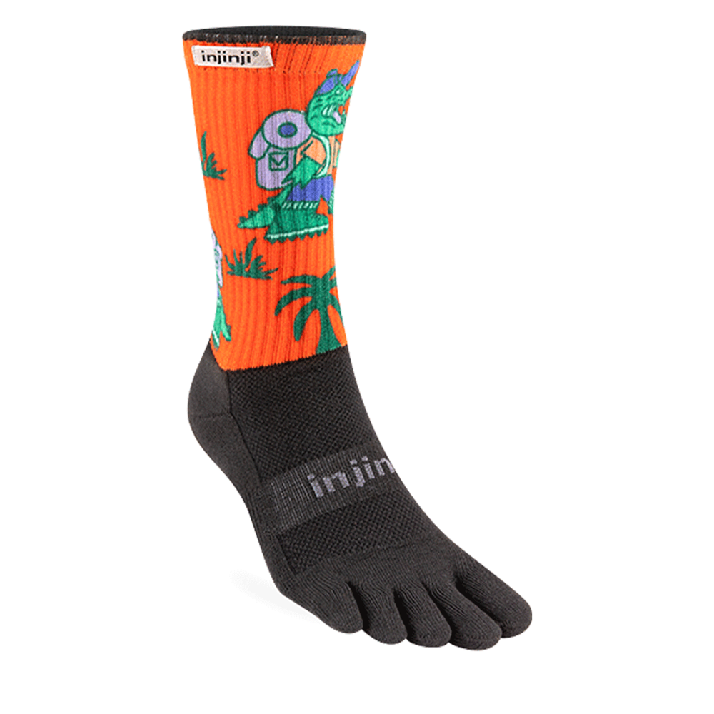 Injinji Artist Designed Men&#39;s Trail Midweight Crew Toesocks