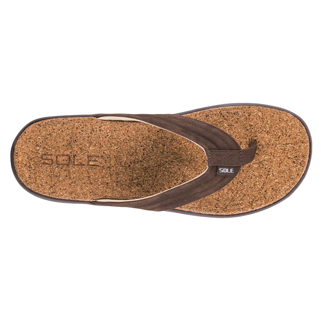 Mens leather sole flip 2025 flops