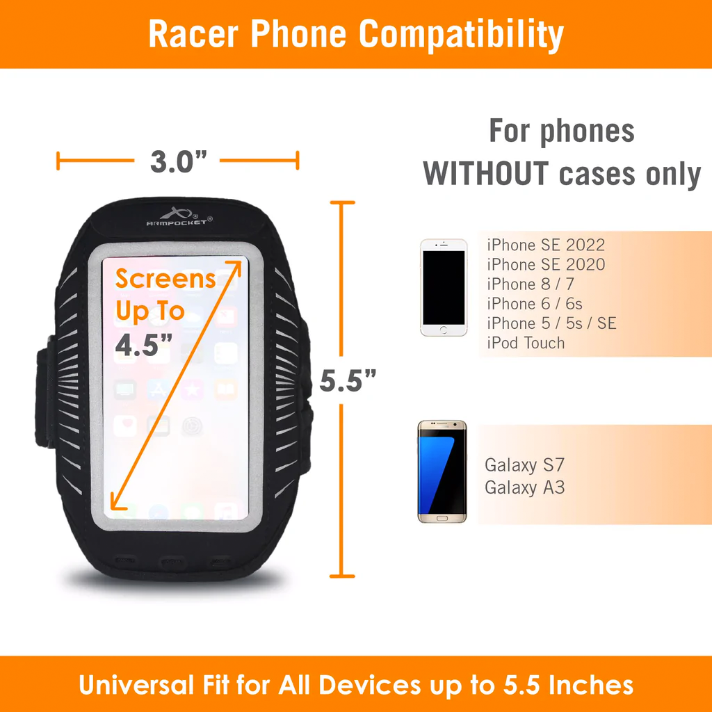 Armpocket Racer Slim Running Armband for iPhone, Galaxy &amp; More