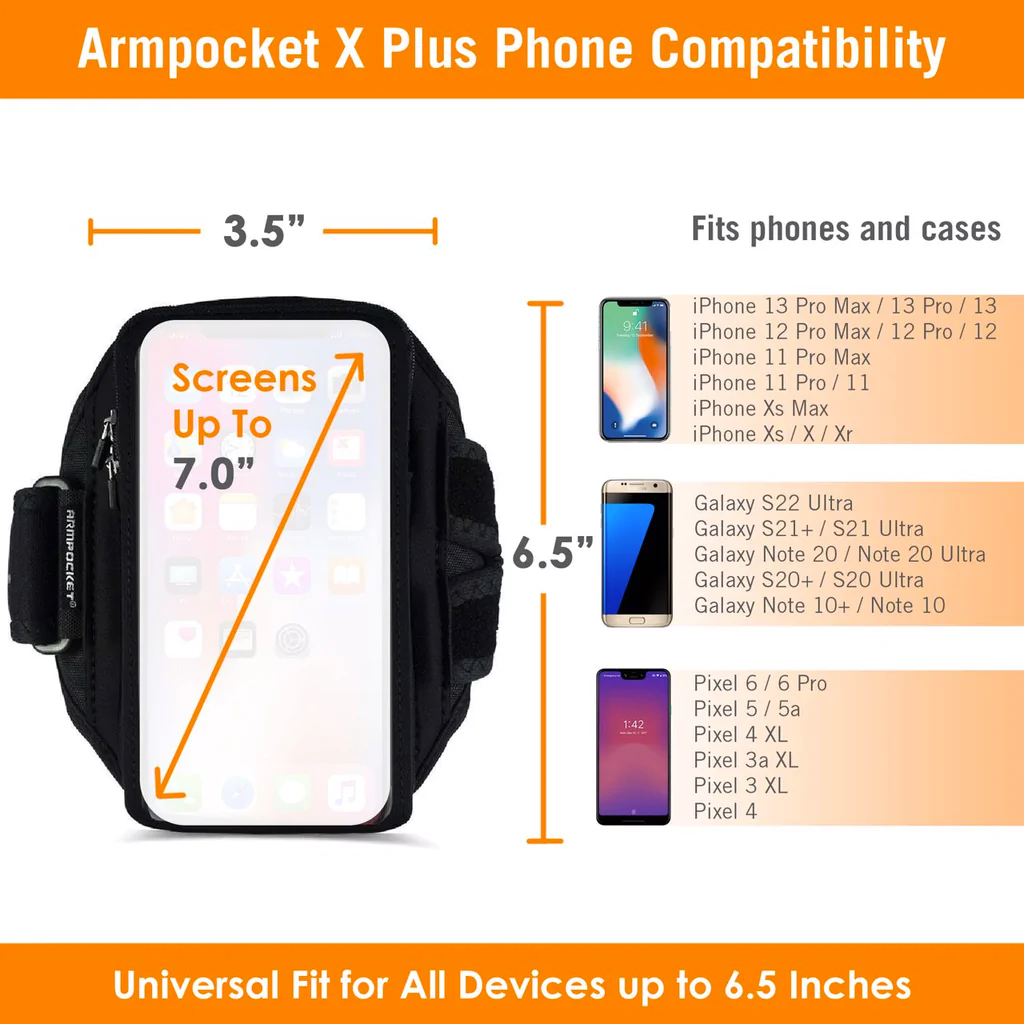 Armpocket X Plus Running Armband for iPhone, Galaxy &amp; More