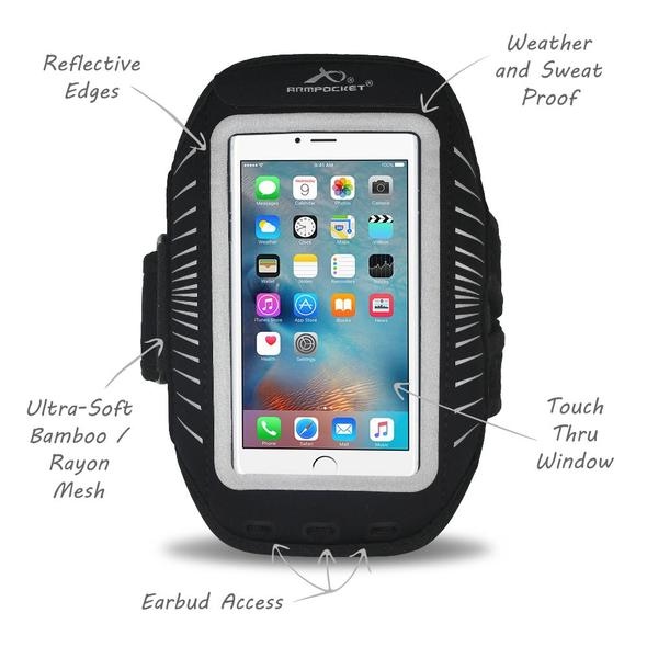 Armpocket Racer Plus thin Running Armband for iPhone, Galaxy, Pixel &amp; More